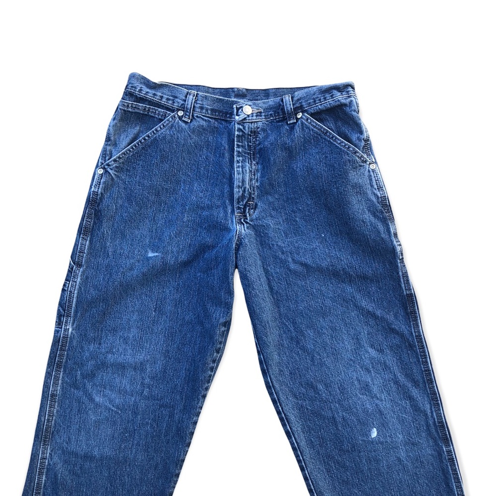 Vintage Wrangler Carpenter Jeans Utility Denim Cargo Workwear Blue 90s Y2K 🔨 - Picture 2 of 4